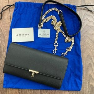 Le Tanneur Adele Pebbled Leather Crossbody Clutch with Removable Straps BNWT